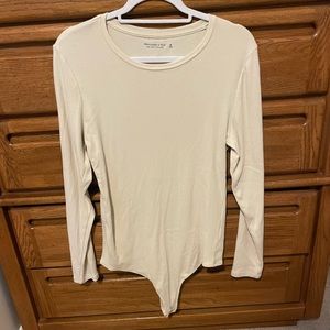 Abercrombie Ribbed Cream Bodysuit